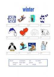 English Worksheet: winter match