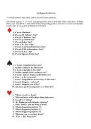 English Worksheet: Card game for Review