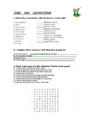 English worksheet: jobs and occupations
