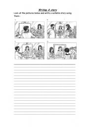 English Worksheet: Writing Activty (pictures story)