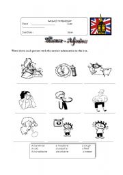 English Worksheet: Illnesses - Adjectives