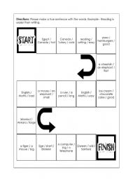 English Worksheet: game