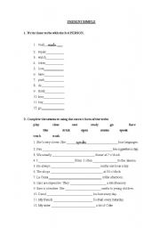 English Worksheet: Present simple