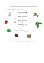 English worksheet: What are you wearing