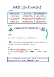 English Worksheet: Past Continous