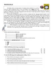 English Worksheet: reading comp.