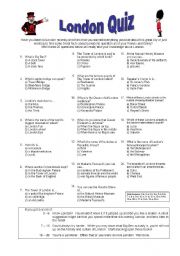 English Worksheet: London Quiz