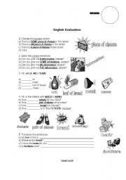 English Worksheet: Test (Much/Many)