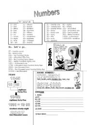 English Worksheet: Number