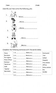 English worksheet: Jobs