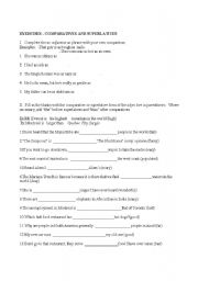 English Worksheet: comparatives 