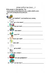 English Worksheet: ADVERBS OF FREQUENCY