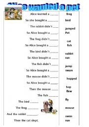 English Worksheet: Alice Wanted a Pet