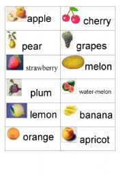 English worksheet: Food flash-cards