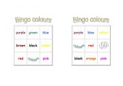 English worksheet: Bingo colours