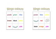 English Worksheet: Bingo colours