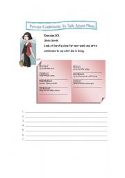 English Worksheet: PRESENT CONTINUOUS TO TALK ABOUT PLANS