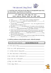 English Worksheet: Gerund ( -ing form) - Exercises