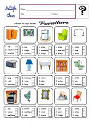 English Worksheet: furniture