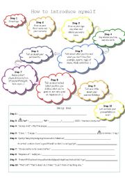 English Worksheet: How to introduce myself