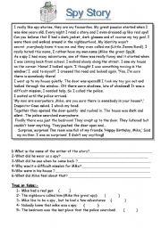 English Worksheet: Spy Story (reading comprehension)