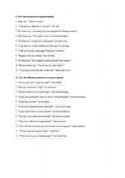 English worksheet: Reported speech