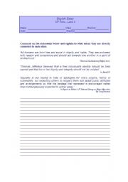 English Worksheet: Writng activity 12th grade