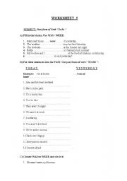 English Worksheet: simple past tense