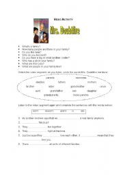 English Worksheet: video activity: Mrs. Doubtfire