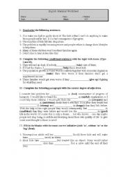 Grammar worksheet - Revision work