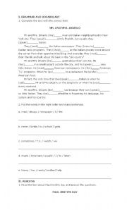 English Worksheet: Present Simple and Daily Routine
