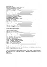 English Worksheet: there is there are