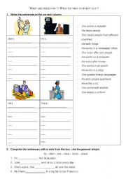 English Worksheet: What are their jobs ?  / What do they do? 