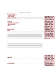 Form for a business letter
