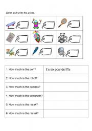 English Worksheet: HOW MUCH IS THE ...?