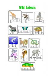 English worksheet: Wild animals