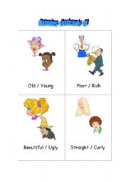 English Worksheet: Opposites - Adjectives Flashcards IV