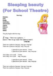 English Worksheet: Sleeping Beauty for school theatre