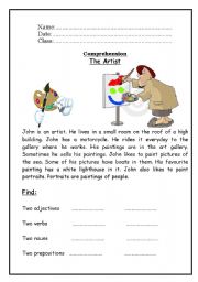 English Worksheet: The Artist