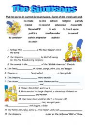 English Worksheet: The Simpsons Story