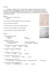 English worksheet: Snowflakes