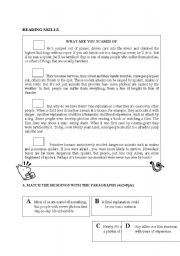 English Worksheet: READING