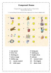 English Worksheet: Compound nouns