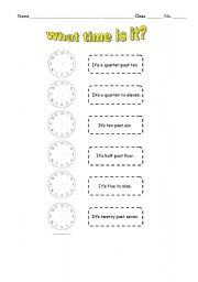 English Worksheet: Telling Time