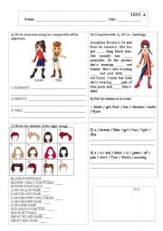 English Worksheet: Clothes + Comparatives