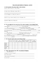 English Worksheet: Daily routine and Adverbs of Frequency