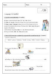 English Worksheet: English test