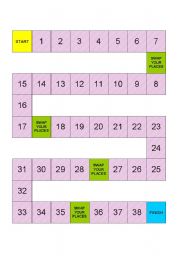 English Worksheet: COMPARISON OF ADJECTIVES BOARDGAME