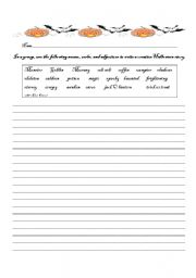 English Worksheet: Creative Halloween Writing