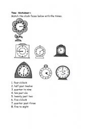 English worksheet: time